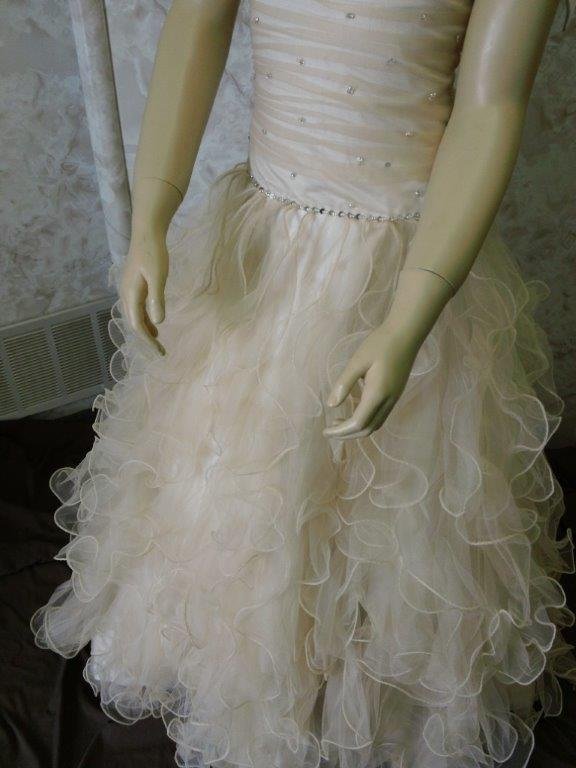 Vertical Ruffles Girls Pageant Dress 